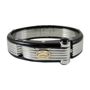 Men's Stainless Steel, Gold, Diamond Bangle